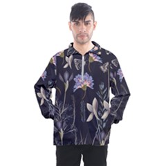 Butterflies and Flowers Painting Men s Half Zip Pullover