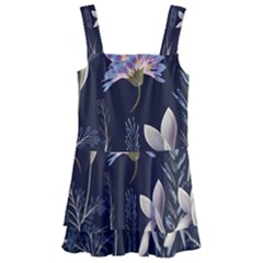 Butterflies and Flowers Painting Kids  Layered Skirt Swimsuit