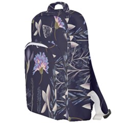 Butterflies and Flowers Painting Double Compartment Backpack