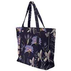 Butterflies And Flowers Painting Zip Up Canvas Bag by ArtsyWishy