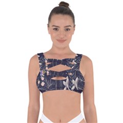 Butterflies and Flowers Painting Bandaged Up Bikini Top