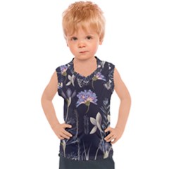 Butterflies and Flowers Painting Kids  Sport Tank Top