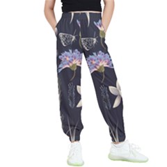 Butterflies and Flowers Painting Kids  Elastic Waist Pants