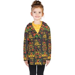 Russian Khokhloma Kids  Double Breasted Button Coat by goljakoff