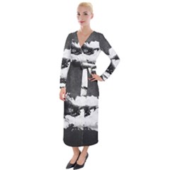 Whale Dream Velvet Maxi Wrap Dress by goljakoff