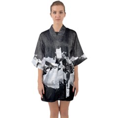 Whale Dream Half Sleeve Satin Kimono  by goljakoff