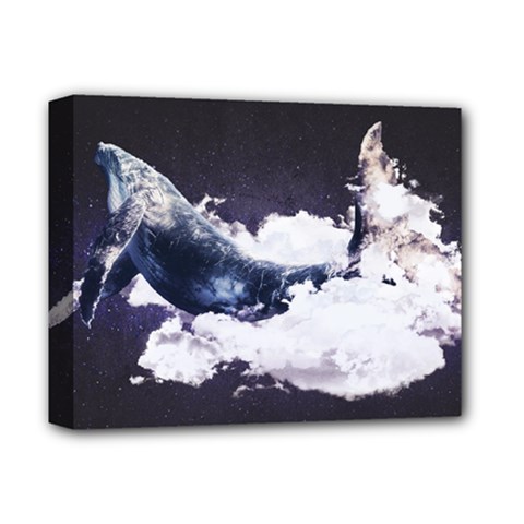 Blue Whale Dream Deluxe Canvas 14  X 11  (stretched) by goljakoff