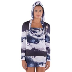 Blue Whale Dream Long Sleeve Hooded T-shirt by goljakoff