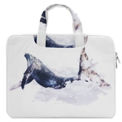 Blue Whale Dream Double Pocket Laptop Bag by goljakoff