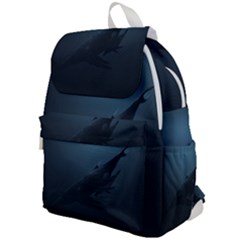 Blue Whale Family Top Flap Backpack by goljakoff