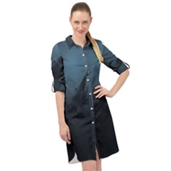 Blue Whale Family Long Sleeve Mini Shirt Dress by goljakoff