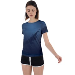 Blue Whale Family Back Circle Cutout Sports Tee by goljakoff