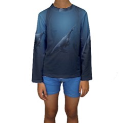 Whales Family Kids  Long Sleeve Swimwear by goljakoff