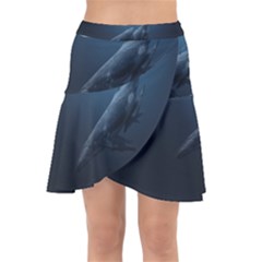 Whales Family Wrap Front Skirt by goljakoff