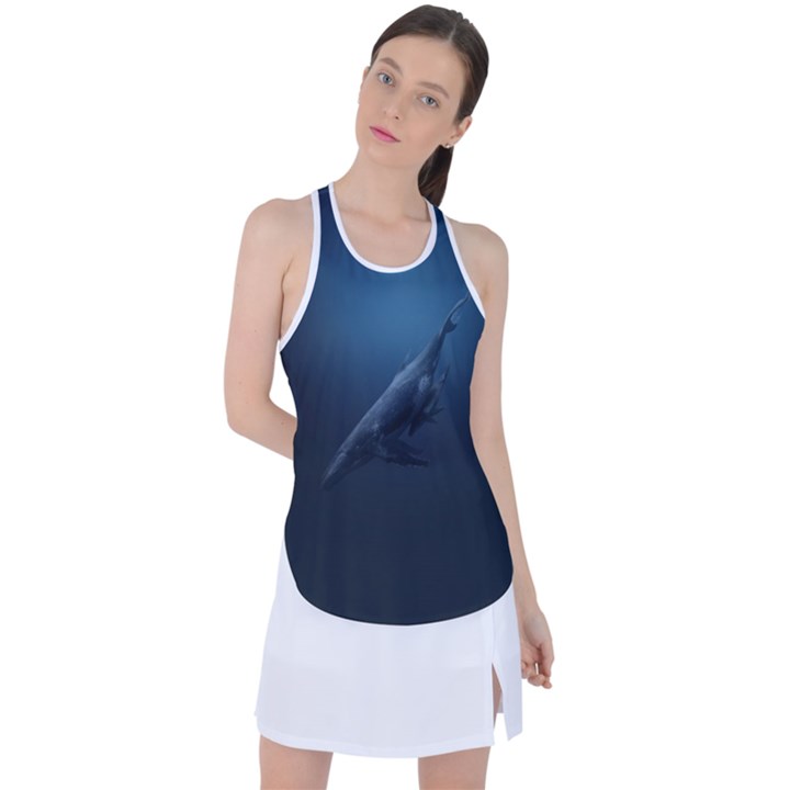 Whales family Racer Back Mesh Tank Top