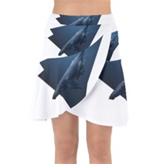 Blue Whales Wrap Front Skirt