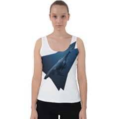 Blue Whales Velvet Tank Top by goljakoff