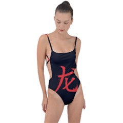 Dragon Tie Strap One Piece Swimsuit by goljakoff