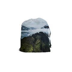 Mountain Landscape Drawstring Pouch (small) by goljakoff