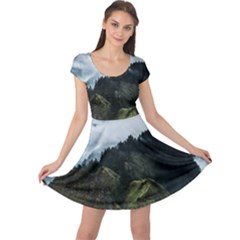 Mountain Landscape Cap Sleeve Dress by goljakoff