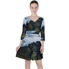 Mountain Landscape Ruffle Dress by goljakoff