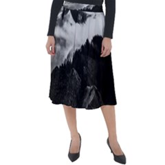 Whale In Clouds Classic Velour Midi Skirt  by goljakoff