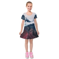Dream Whale Kids  Short Sleeve Velvet Dress by goljakoff