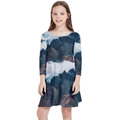 Dream Whale Kids  Quarter Sleeve Skater Dress by goljakoff