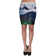 Blue Whales Dream Bodycon Skirt by goljakoff