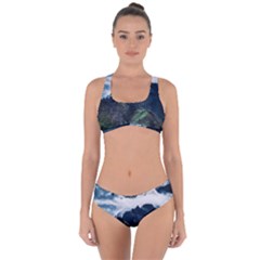 Blue Whales Dream Criss Cross Bikini Set by goljakoff