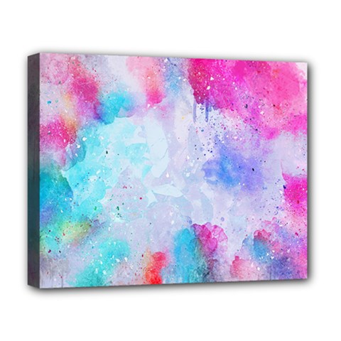 Rainbow Paint Deluxe Canvas 20  X 16  (stretched) by goljakoff