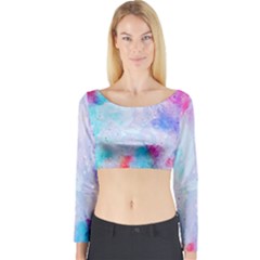 Rainbow Paint Long Sleeve Crop Top by goljakoff