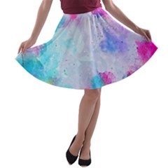 Rainbow Paint A-line Skater Skirt by goljakoff