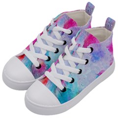 Rainbow Paint Kids  Mid-top Canvas Sneakers by goljakoff