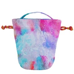 Rainbow Paint Drawstring Bucket Bag by goljakoff