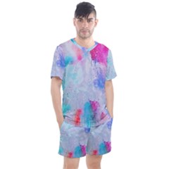 Rainbow Paint Men s Mesh Tee And Shorts Set