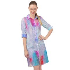 Rainbow Paint Long Sleeve Mini Shirt Dress by goljakoff