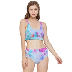 Rainbow paint Frilly Bikini Set