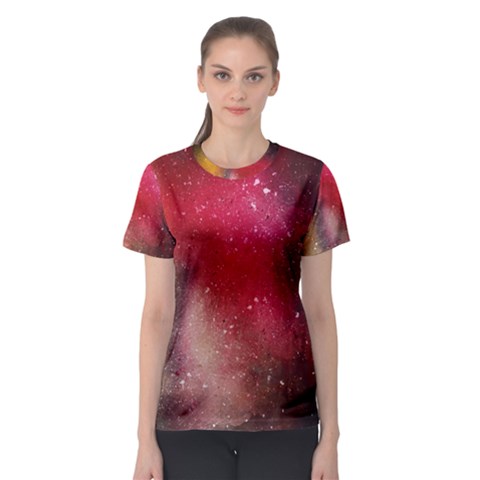 Red Galaxy Paint Women s Sport Mesh Tee by goljakoff