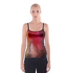 Red Galaxy Paint Spaghetti Strap Top by goljakoff