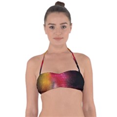 Red Galaxy Paint Halter Bandeau Bikini Top by goljakoff