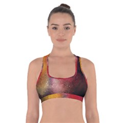 Red Galaxy Paint Cross Back Sports Bra by goljakoff