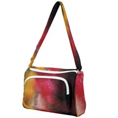 Red Galaxy Paint Front Pocket Crossbody Bag by goljakoff