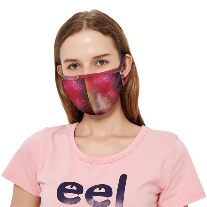 Red galaxy paint Crease Cloth Face Mask (Adult)