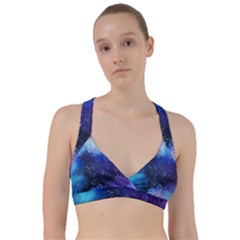 Blue Space Paint Sweetheart Sports Bra by goljakoff