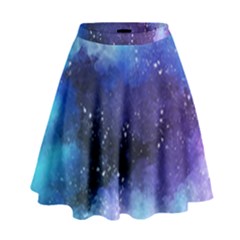 Blue Space Paint High Waist Skirt by goljakoff