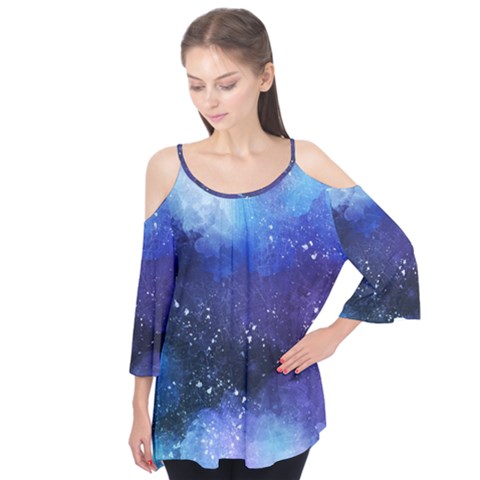 Blue Space Paint Flutter Tees by goljakoff