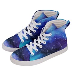 Blue Space Paint Men s Hi-top Skate Sneakers by goljakoff