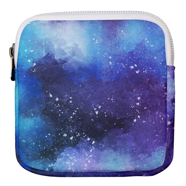 Blue space paint Mini Square Pouch