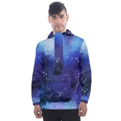 Blue Space Paint Men s Front Pocket Pullover Windbreaker by goljakoff